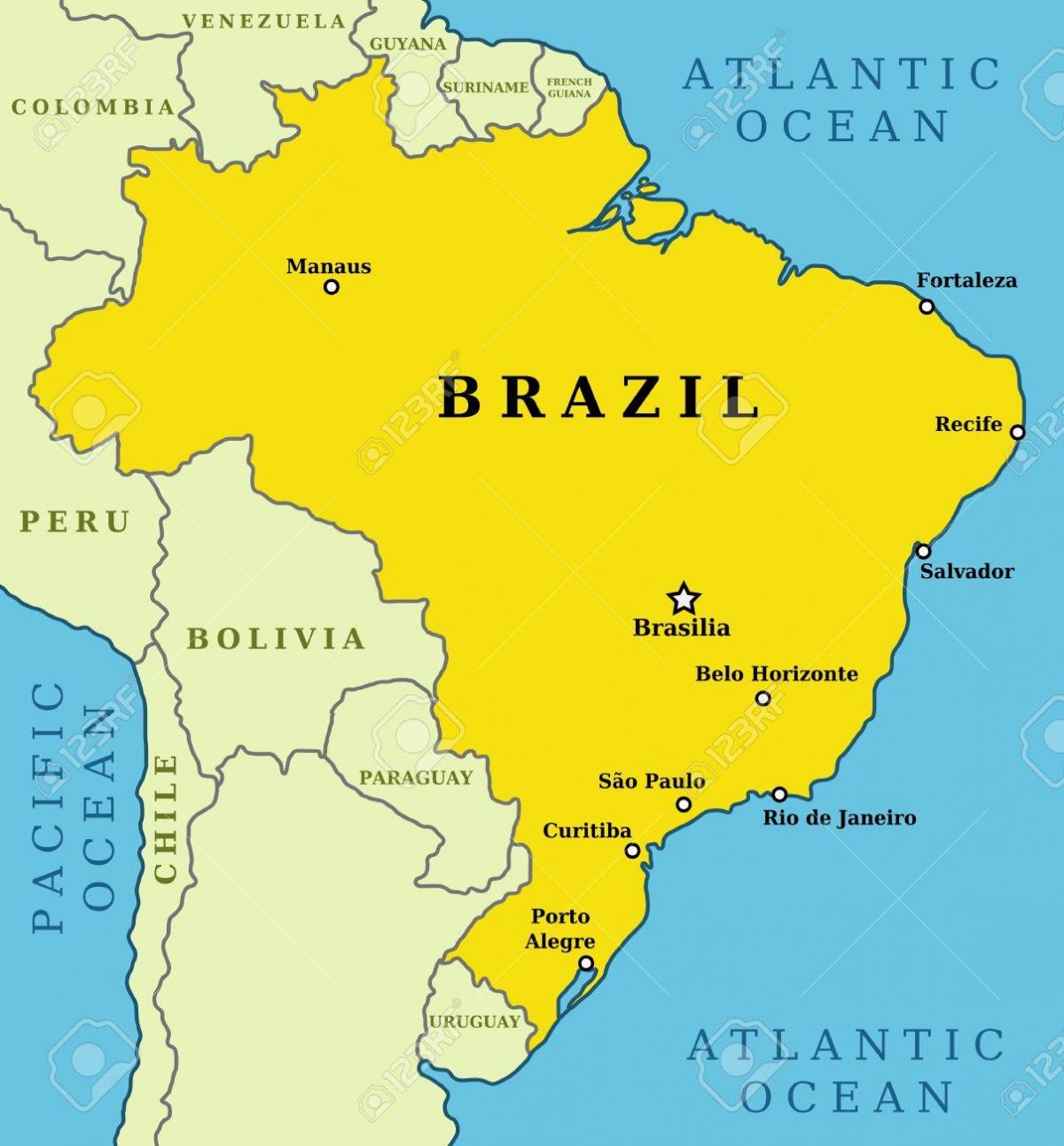Brasil Grandes Cidades Mapa 